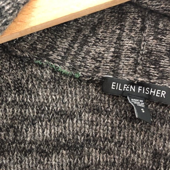 Eileen Fisher Wool Open Long Gray Cardigan Size Small - Picture 7 of 10